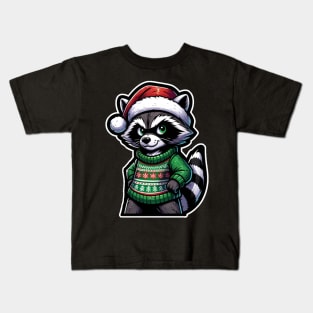 Christmas Raccoon Kids T-Shirt